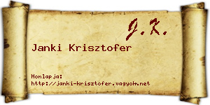 Janki Krisztofer névjegykártya